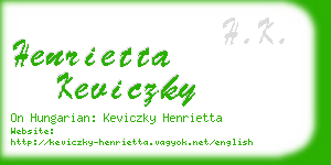 henrietta keviczky business card